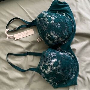 Victoria’s Secret Teal Floral Shiny Bra NWT